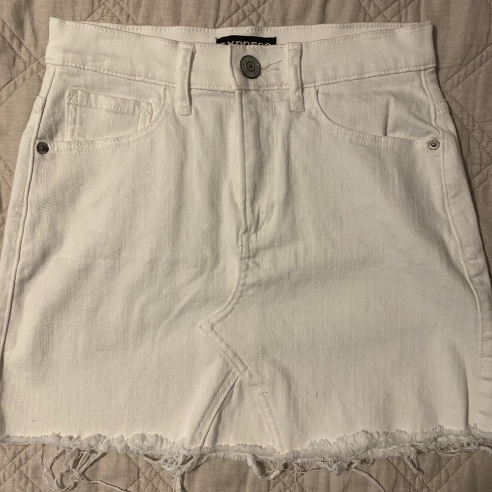 White Denim Skirt